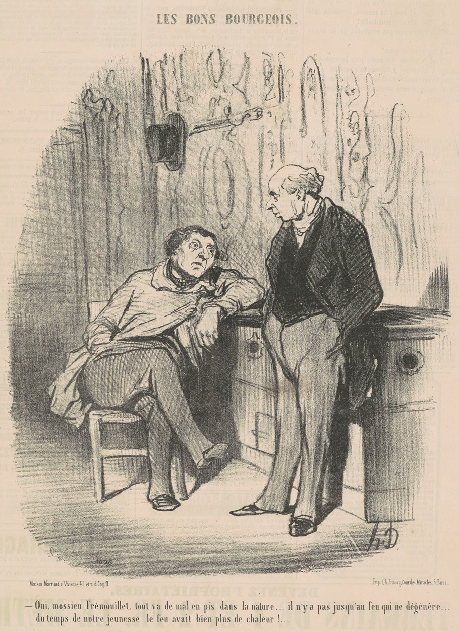 Ja, Mossieu Fremoillet, alt går fra ondt til værre... af Honoré Daumier