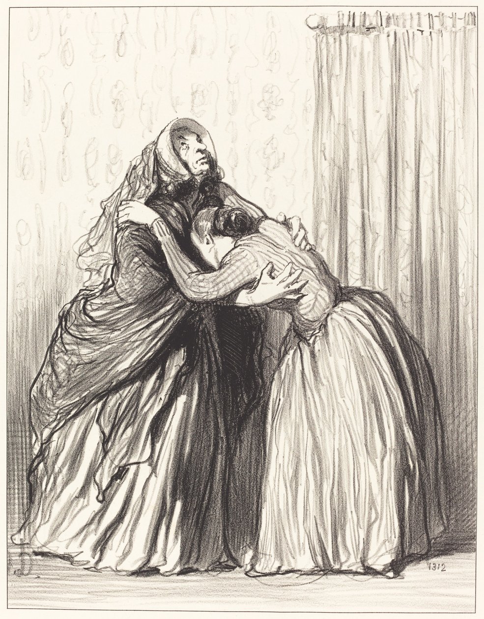 Ja, min kære, min mand har slugt min værdighed... af Honoré Daumier
