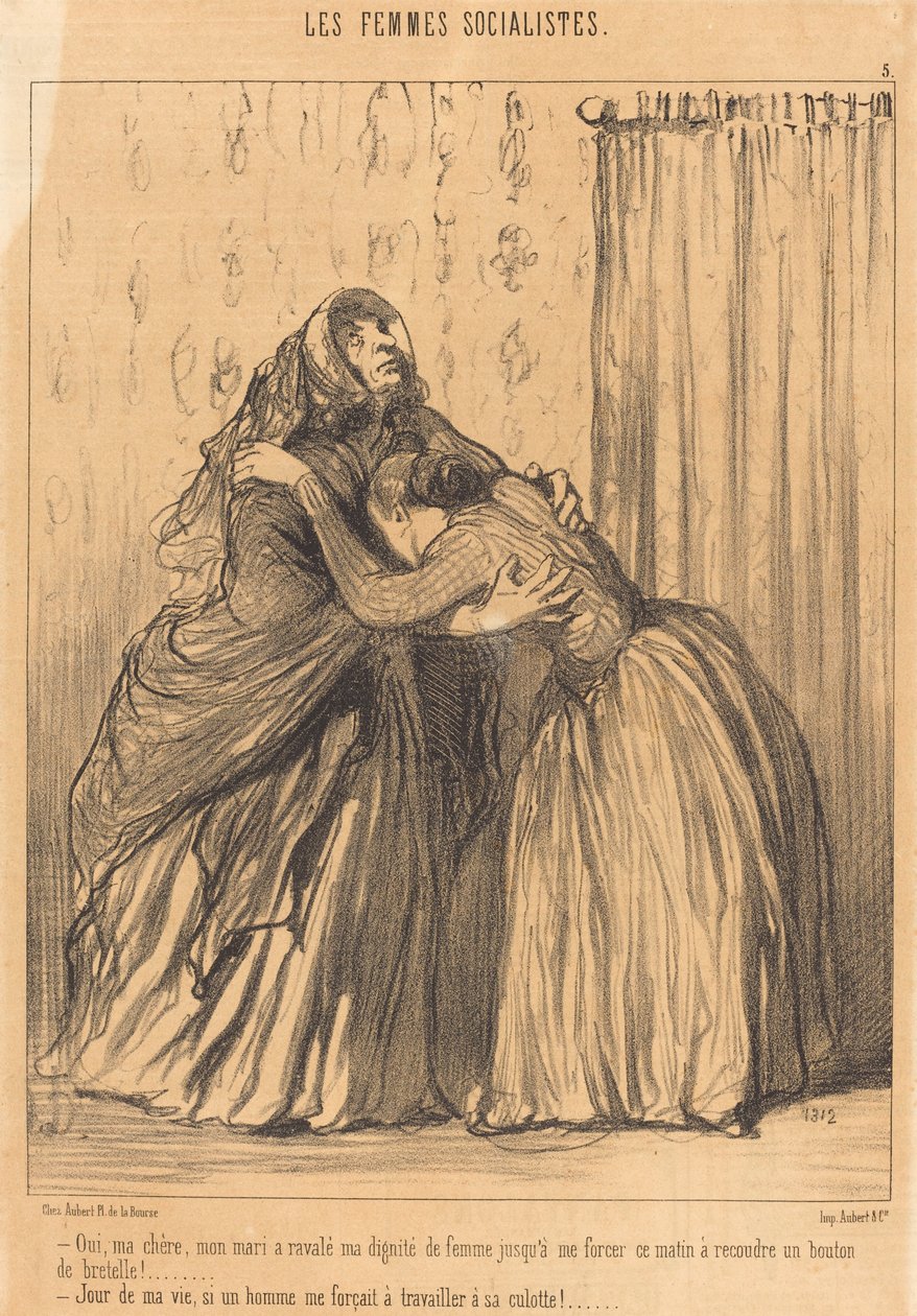 Ja, min kære, min mand har slugt min værdighed... af Honoré Daumier