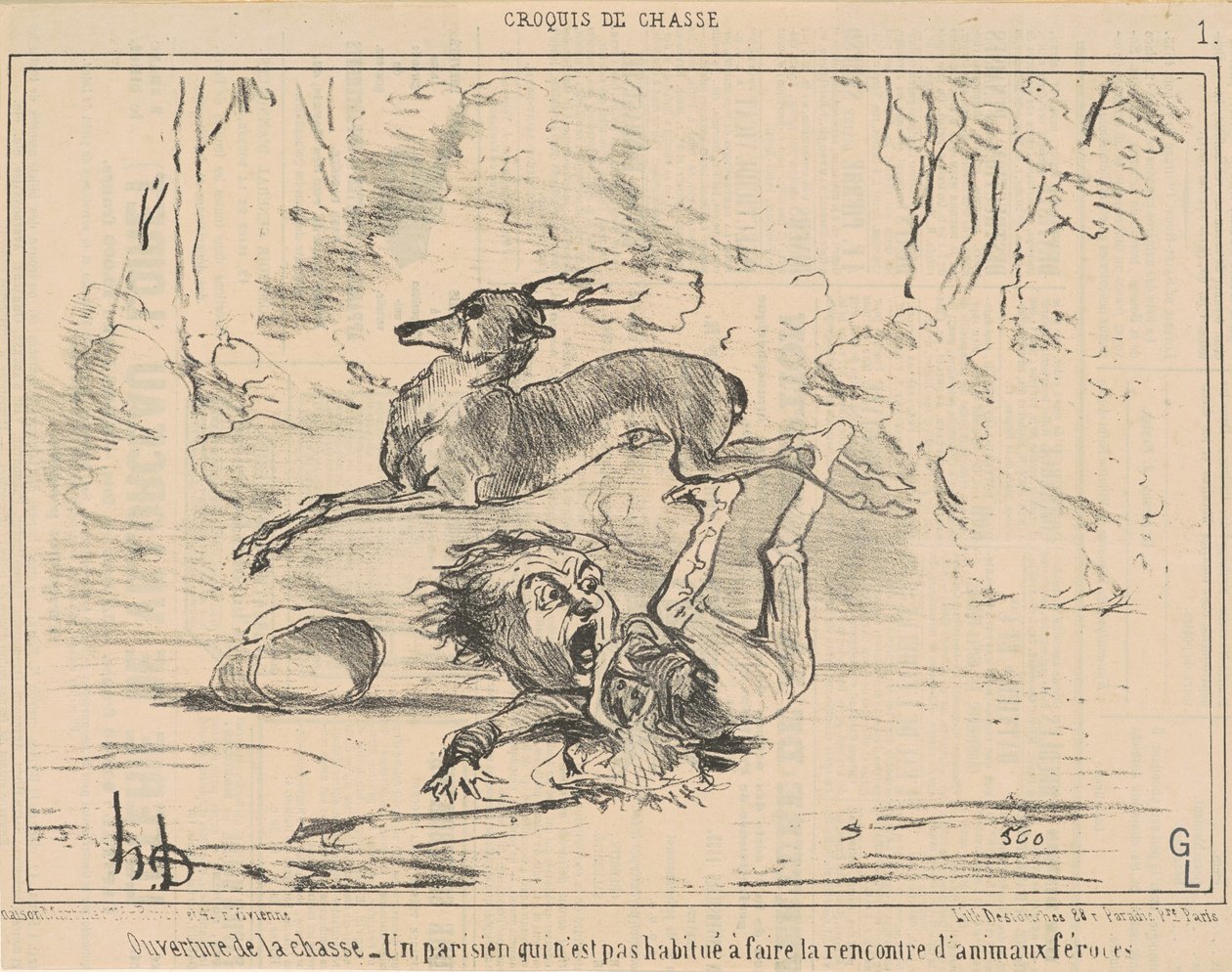 Åbning af jagten af Honoré Daumier