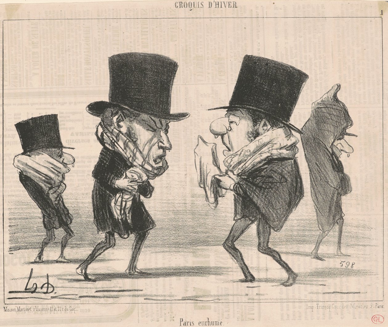 Paris er forkølet af Honoré Daumier