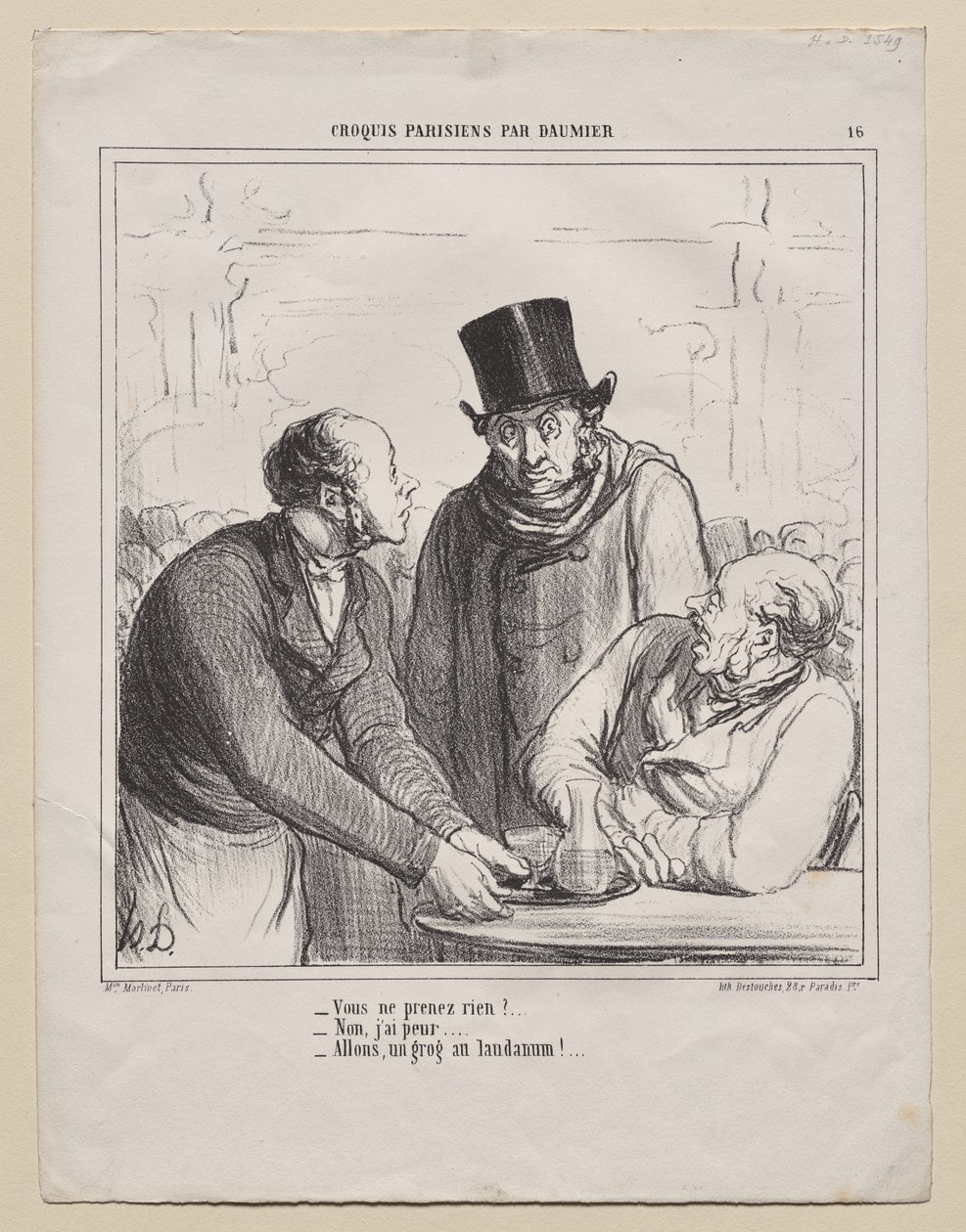 Parisian Sketches, plade 16: Du vil ikke tage noget? af Honoré Daumier