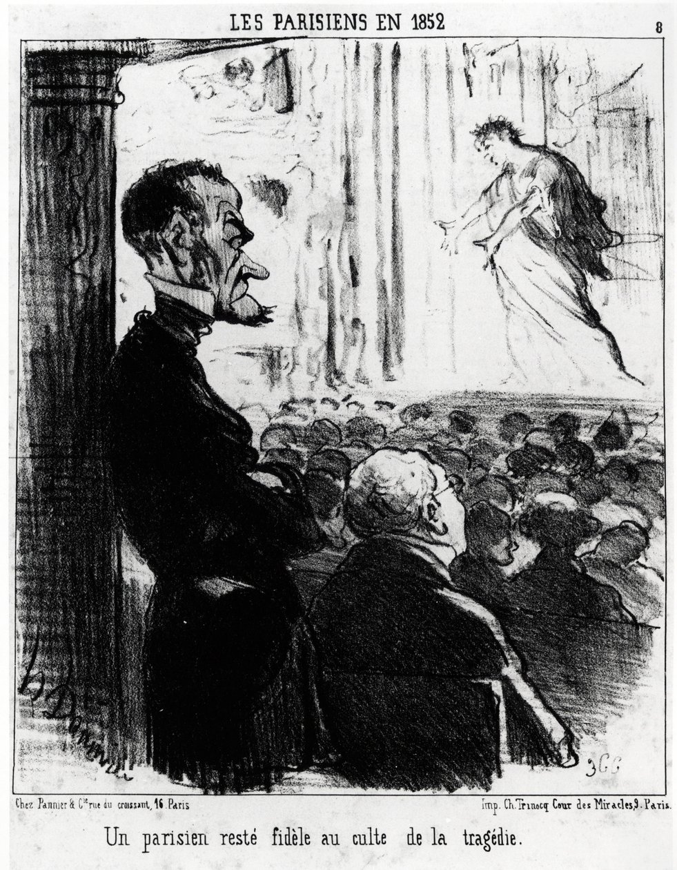 Parisere i 1852: en pariser forbliver tro mod tragedierkulten. Illustration d
