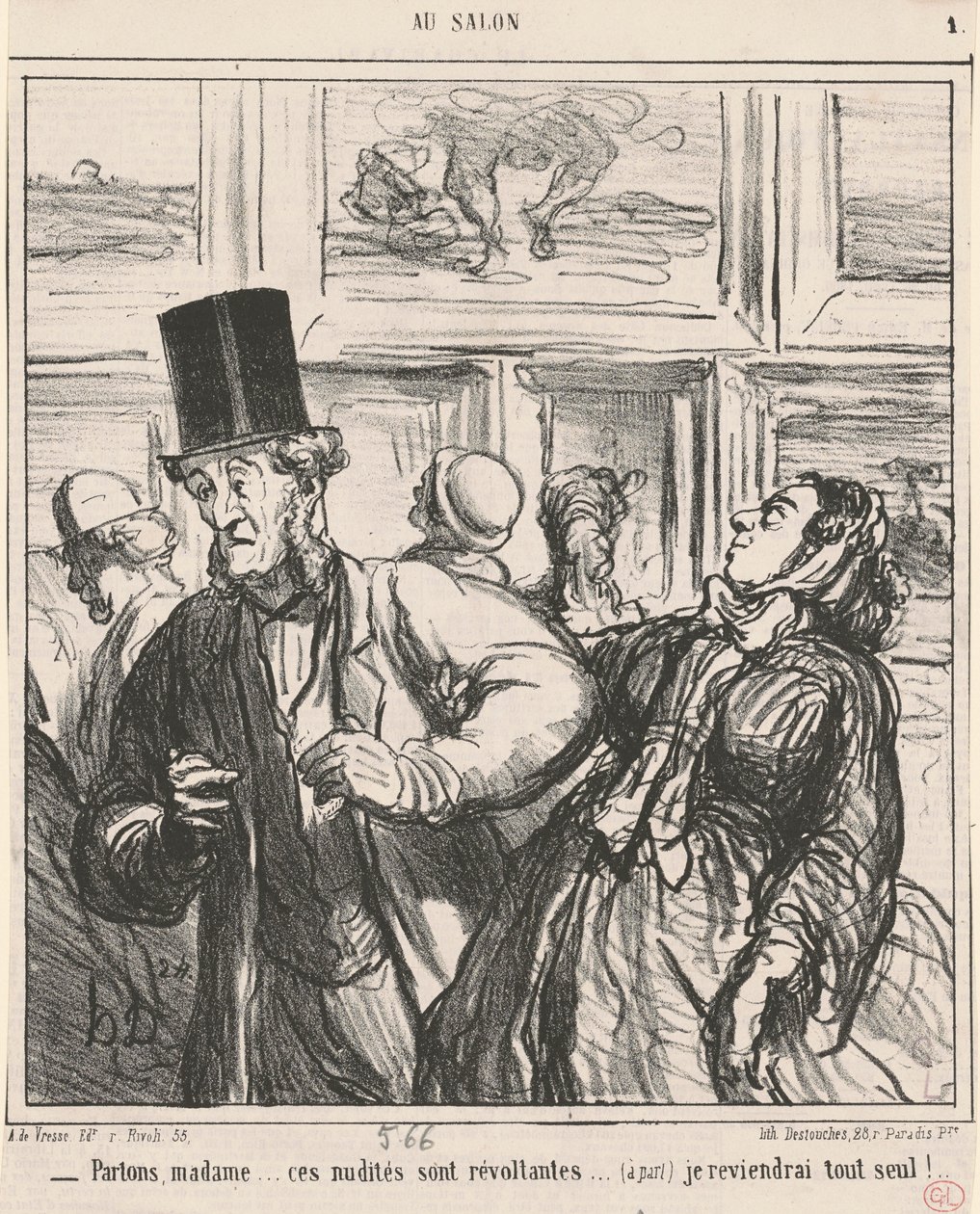 Lad os tale, madame... disse nøgenheder er oprørende... af Honoré Daumier