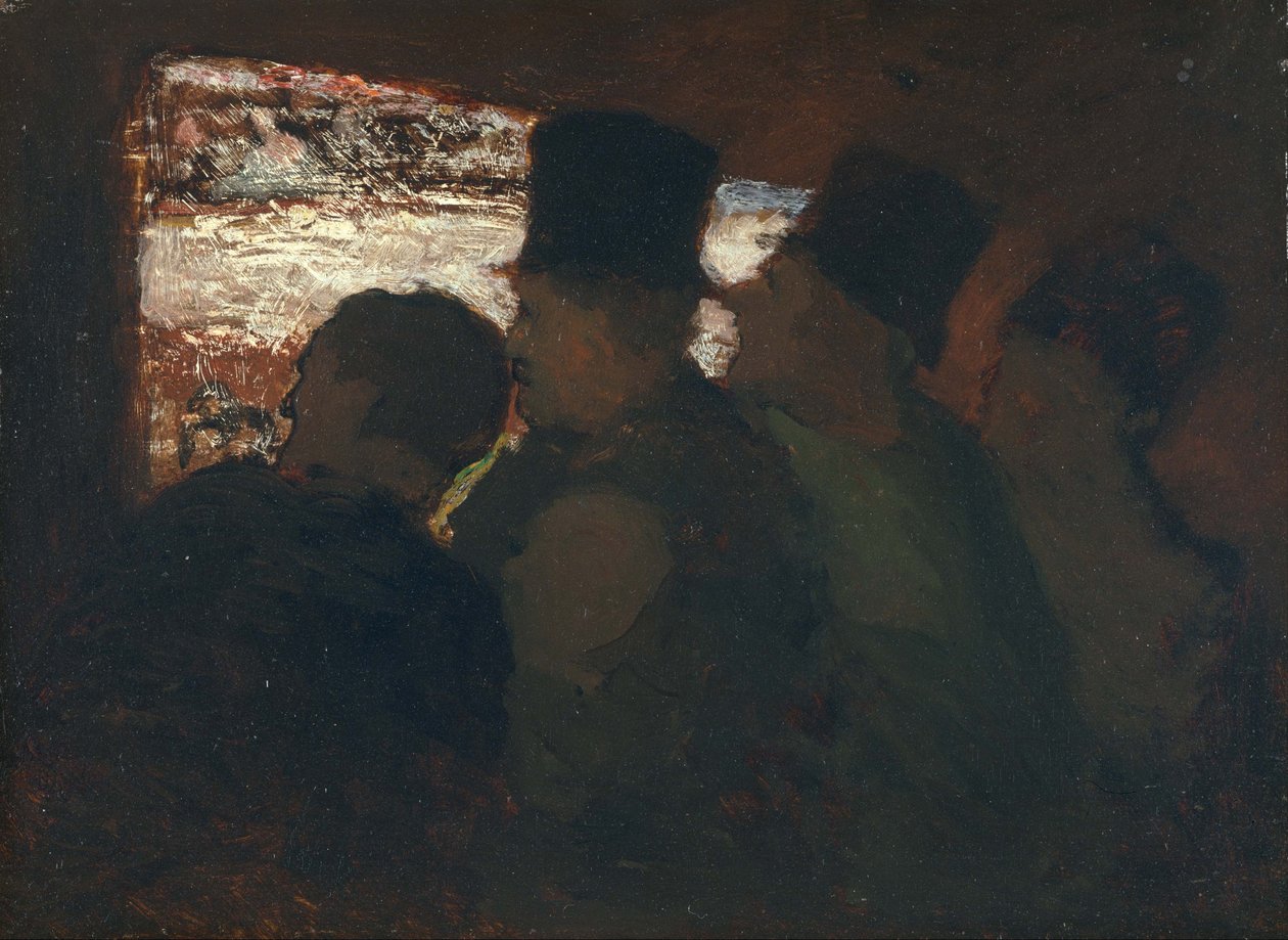 Parterre Teaters publikum, ca. 1858 af Honoré Daumier