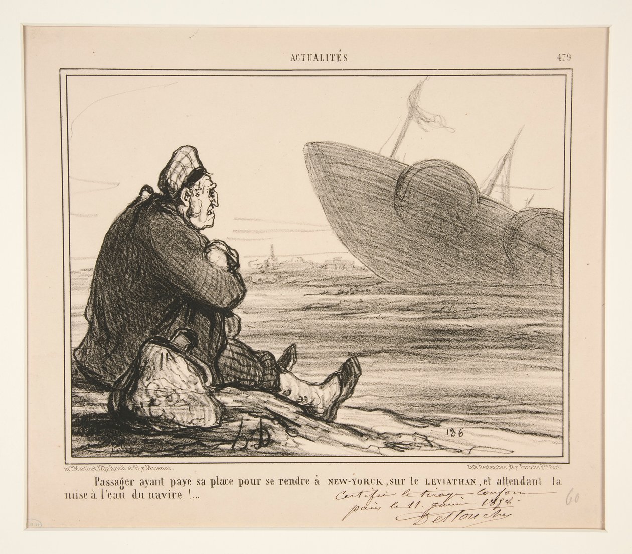 Betalt passager? hans sted at gå hen? New York, på af Honoré Daumier