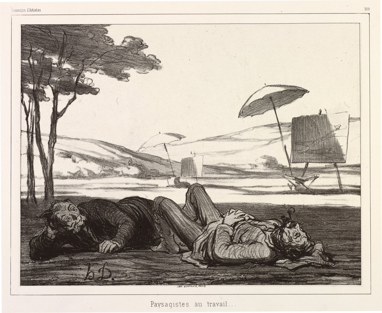 Landskabskunstnere på arbejde af Honoré Daumier