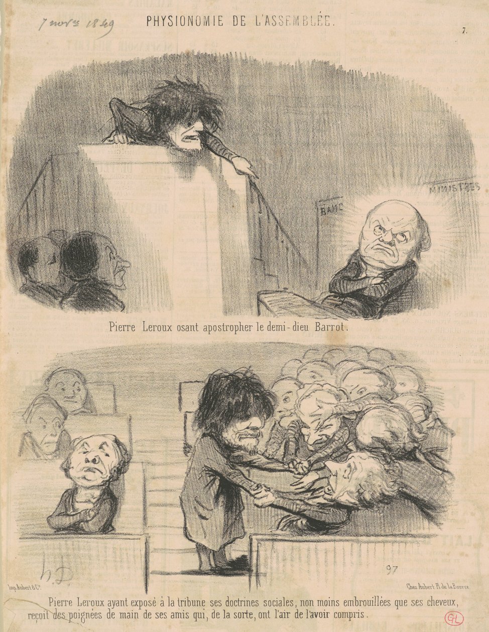 Pierre Leroux Dristende apostrof... af Honoré Daumier