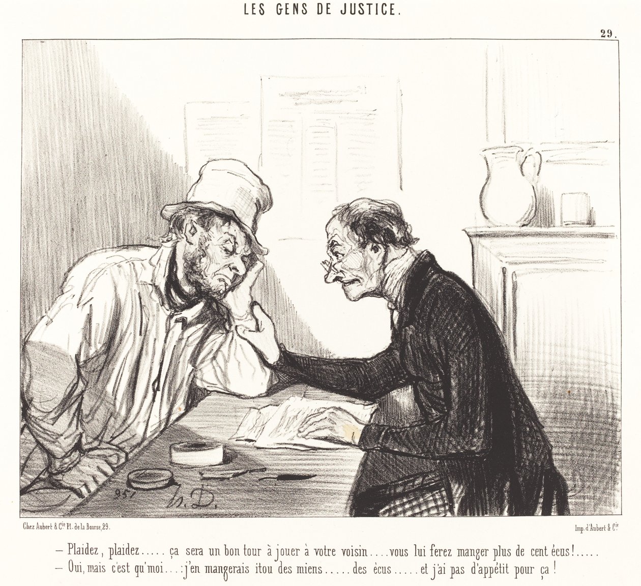 Bed... det vil være et godt trick at spille... af Honoré Daumier