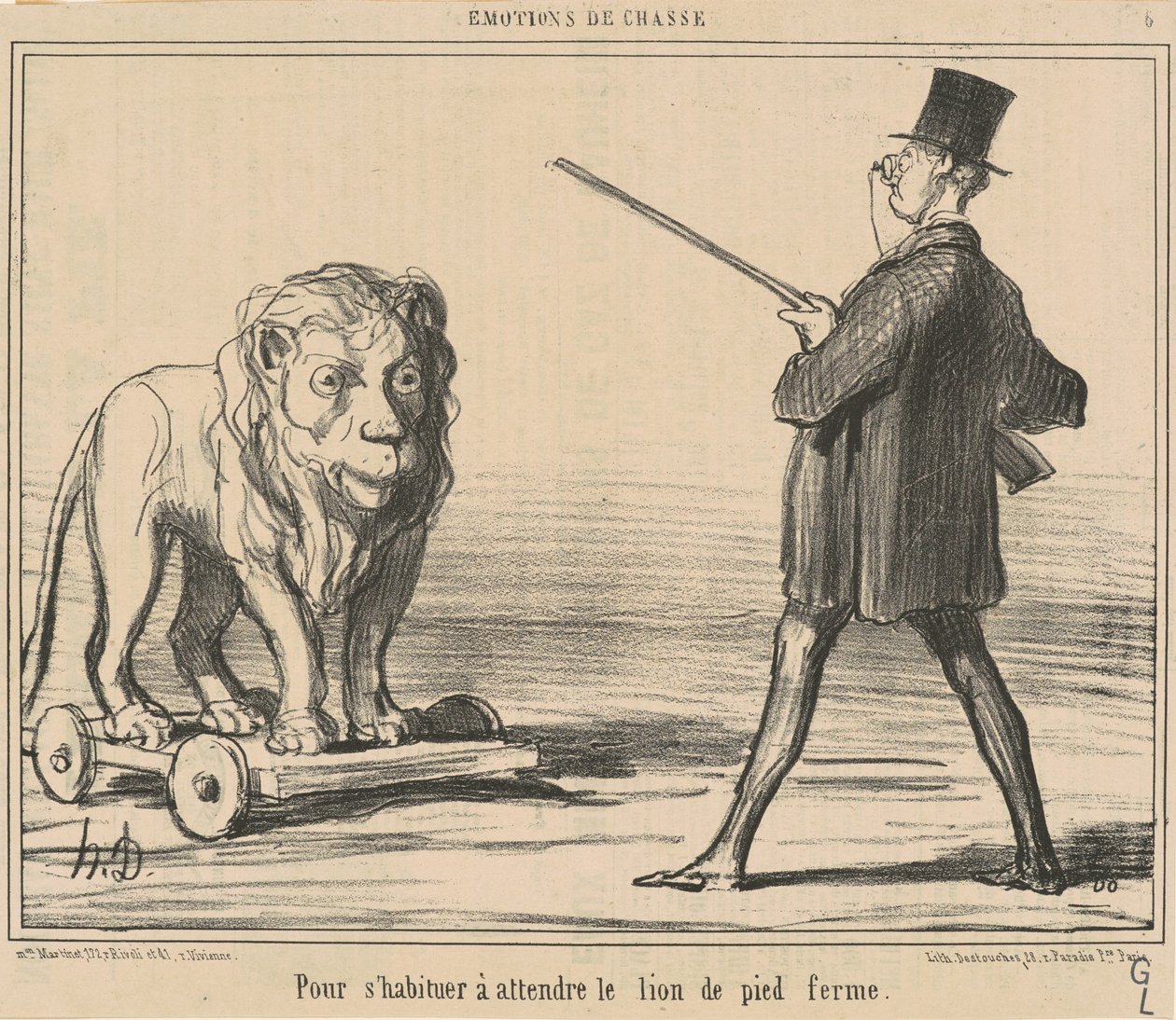 For at indbyggeren skal vente på løven... af Honoré Daumier