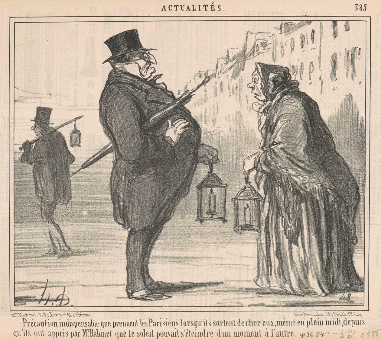Væsentlige forholdsregler, som pariserne tager... af Honoré Daumier