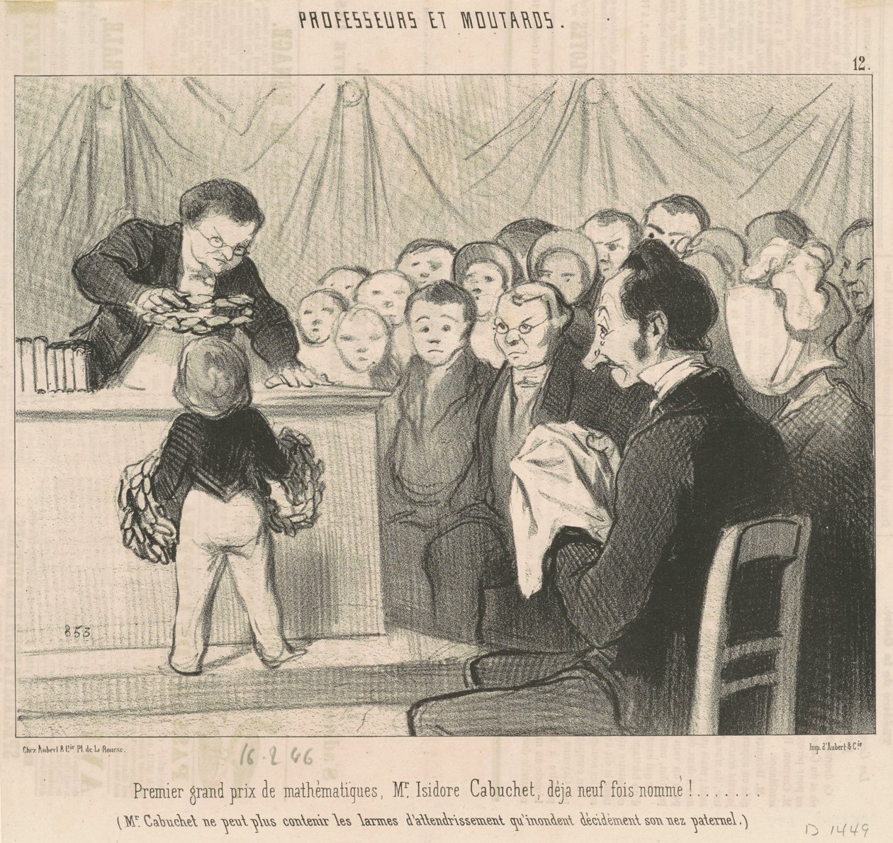 Første hovedpris i matematik, M. Cabuchet af Honoré Daumier