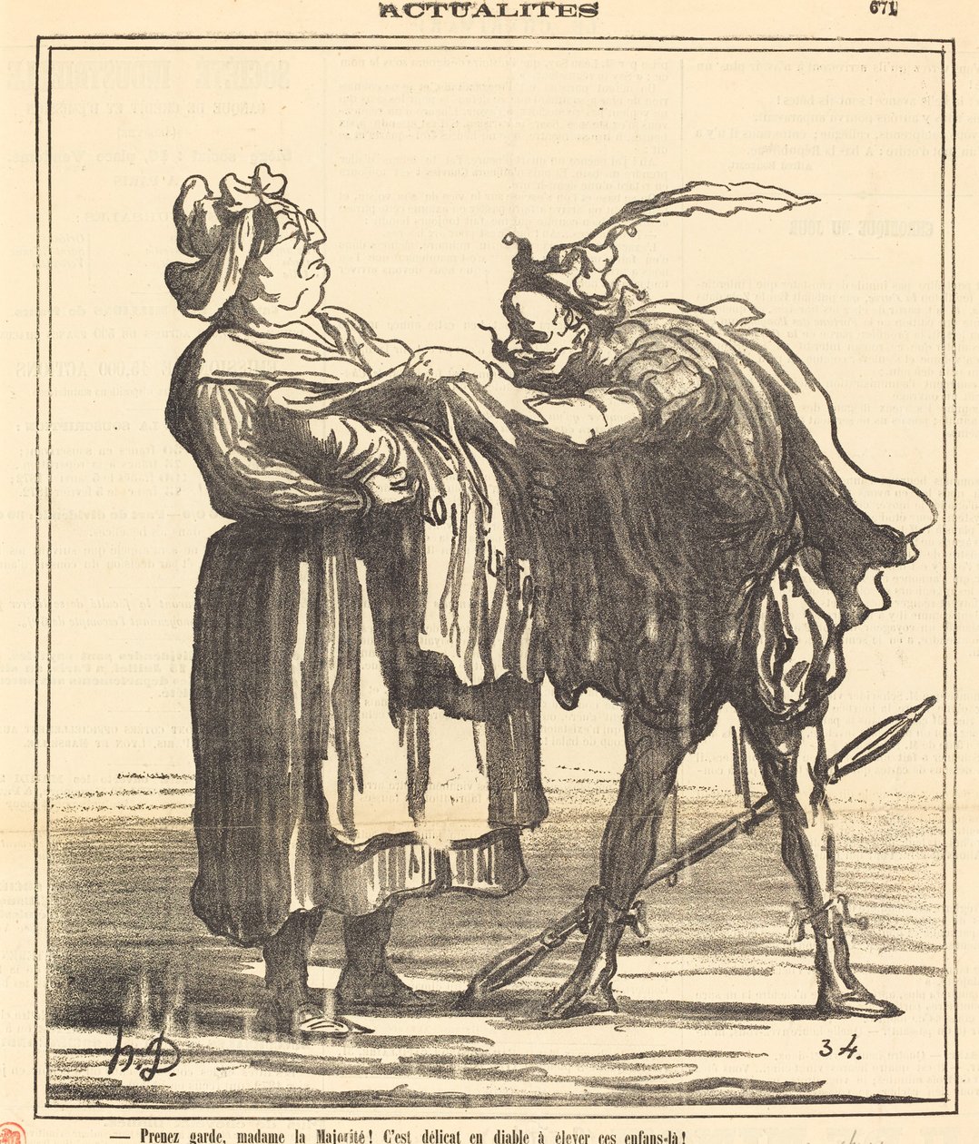 Pas på, fru flertal! af Honoré Daumier