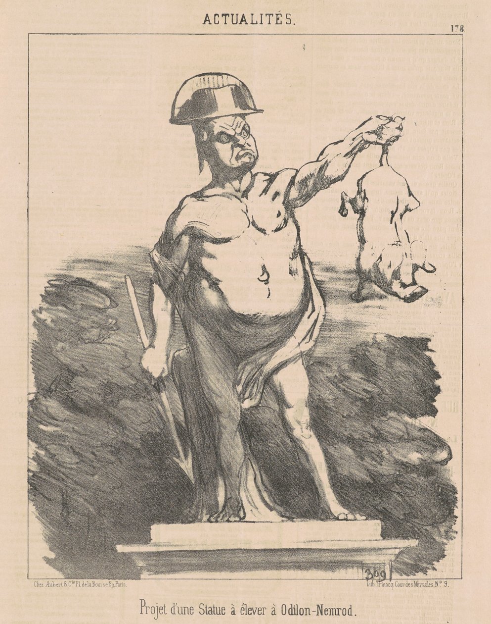 Projekt til en statue ... ved Odilon-Nemrod af Honoré Daumier