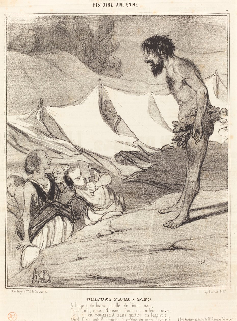 Præsentation af Ulysse til Nausica af Honoré Daumier