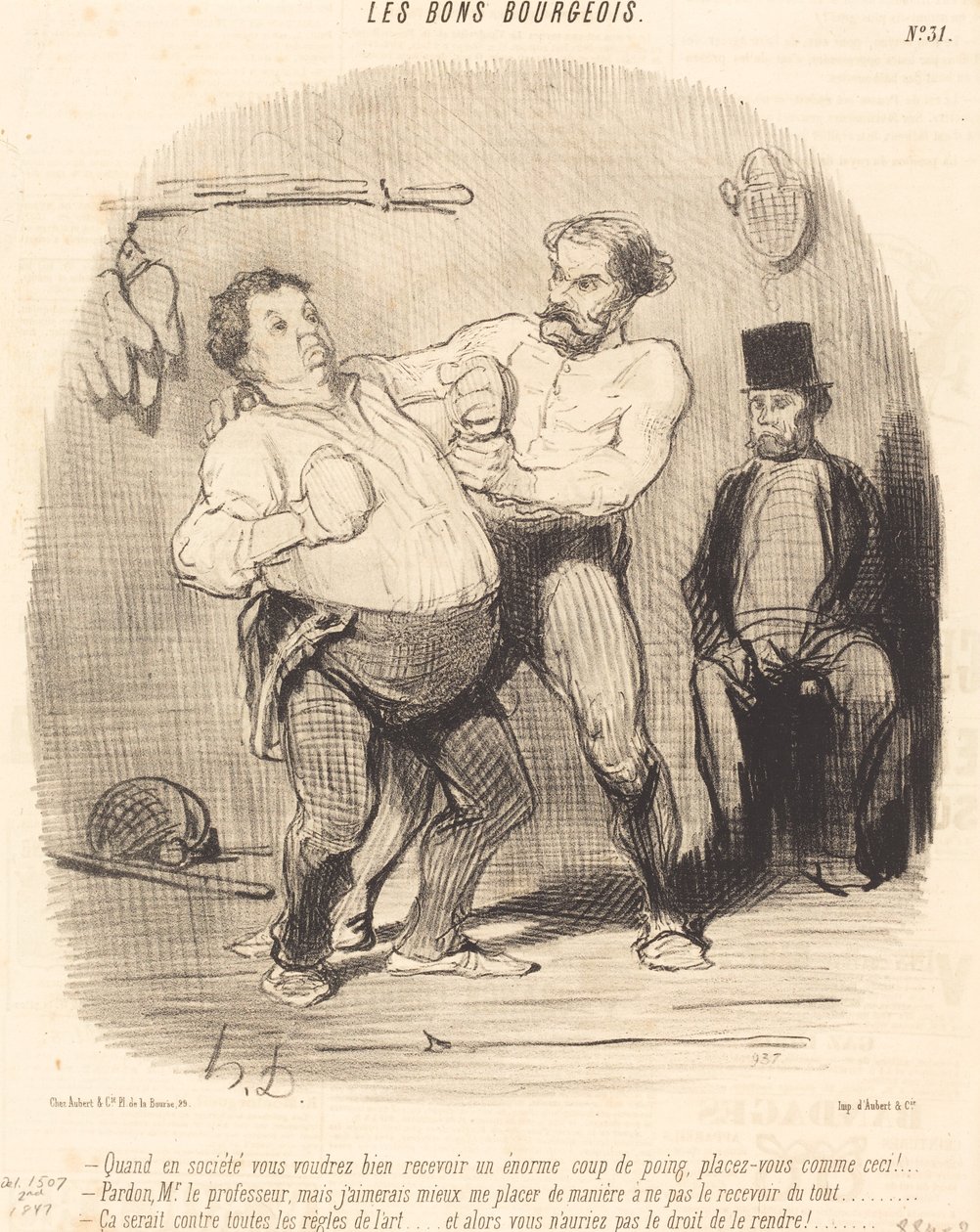 Når du i samfundet gerne vil modtage et... slag... af Honoré Daumier