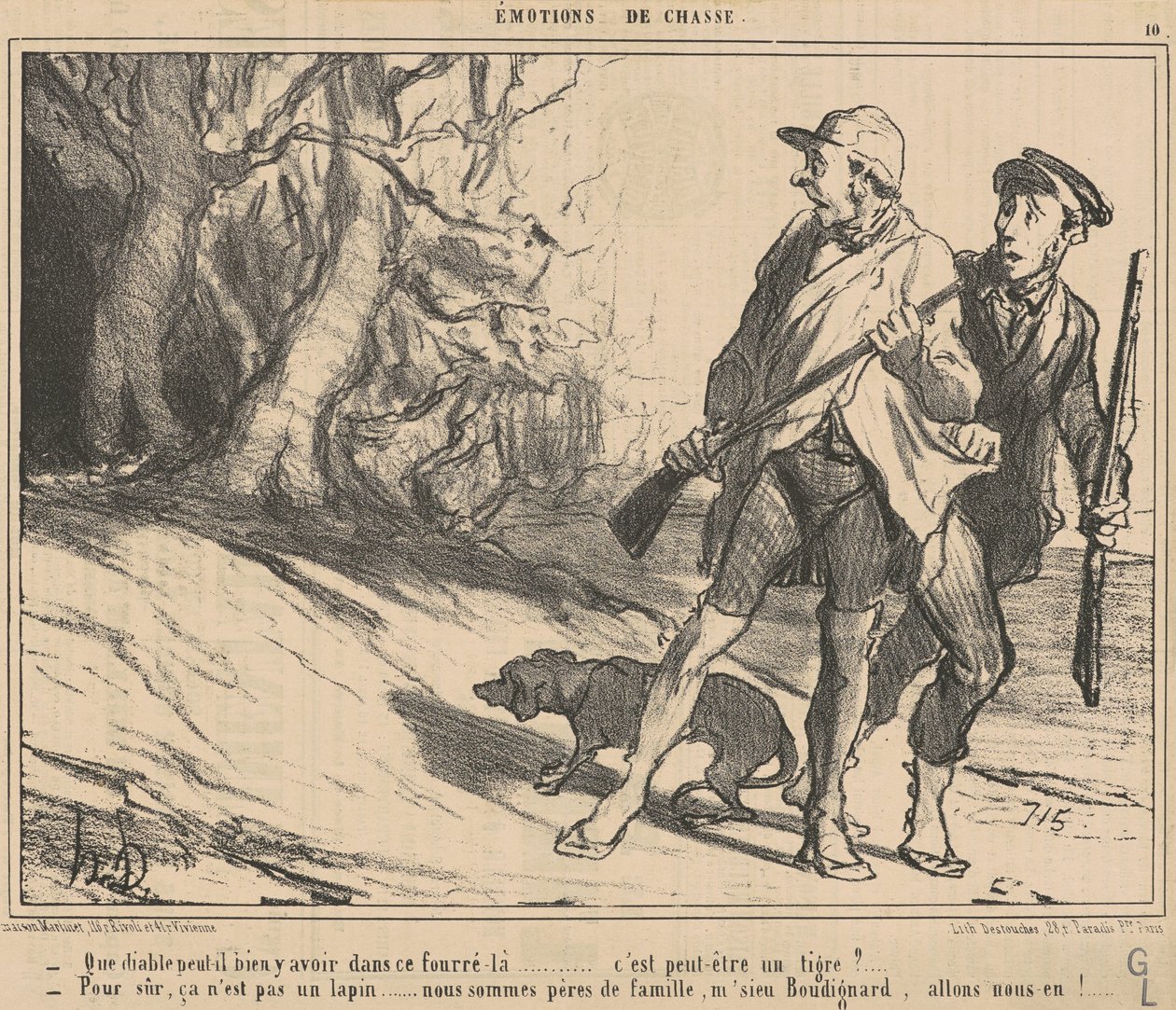 Hvad i alverden kunne der være i det krat? ... af Honoré Daumier