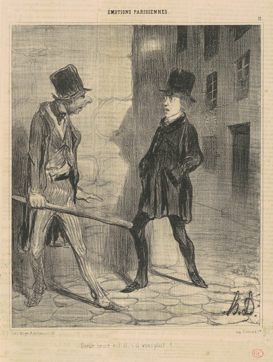 Hvad er klokken?... af Honoré Daumier