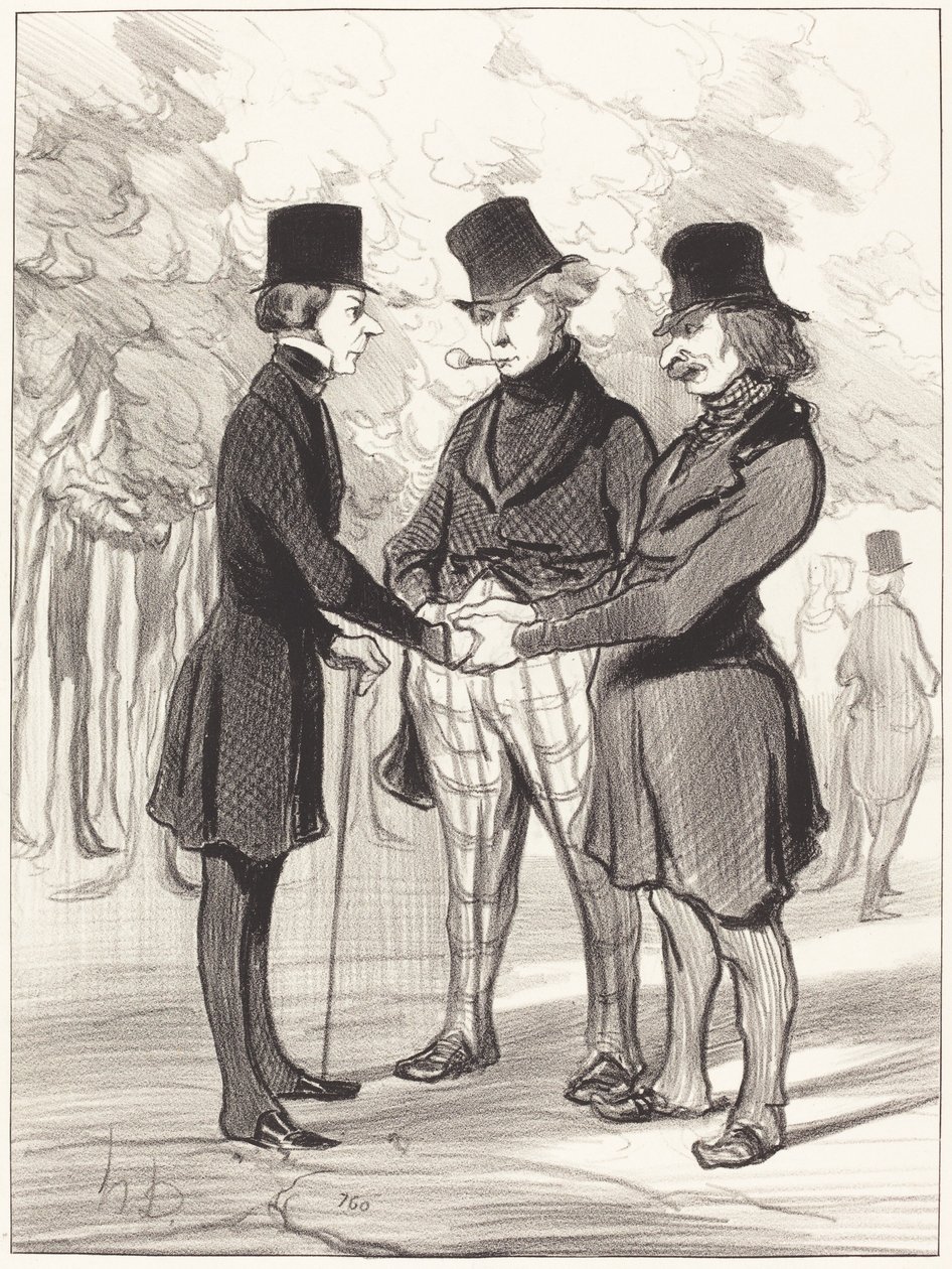 Hvilket glædeligt møde!... Det er... af Honoré Daumier