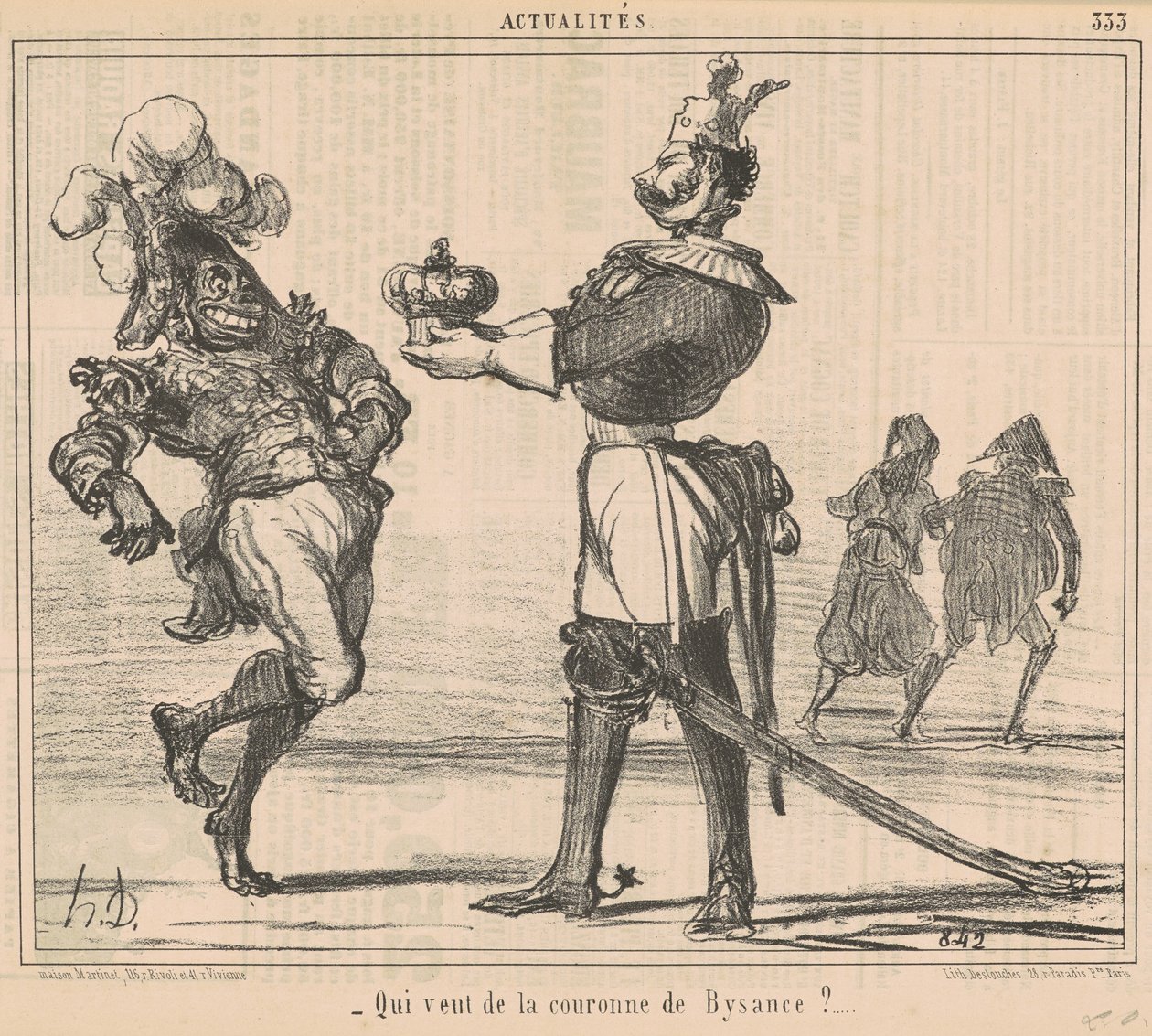 Hvem vil have Bysantiums krone? af Honoré Daumier