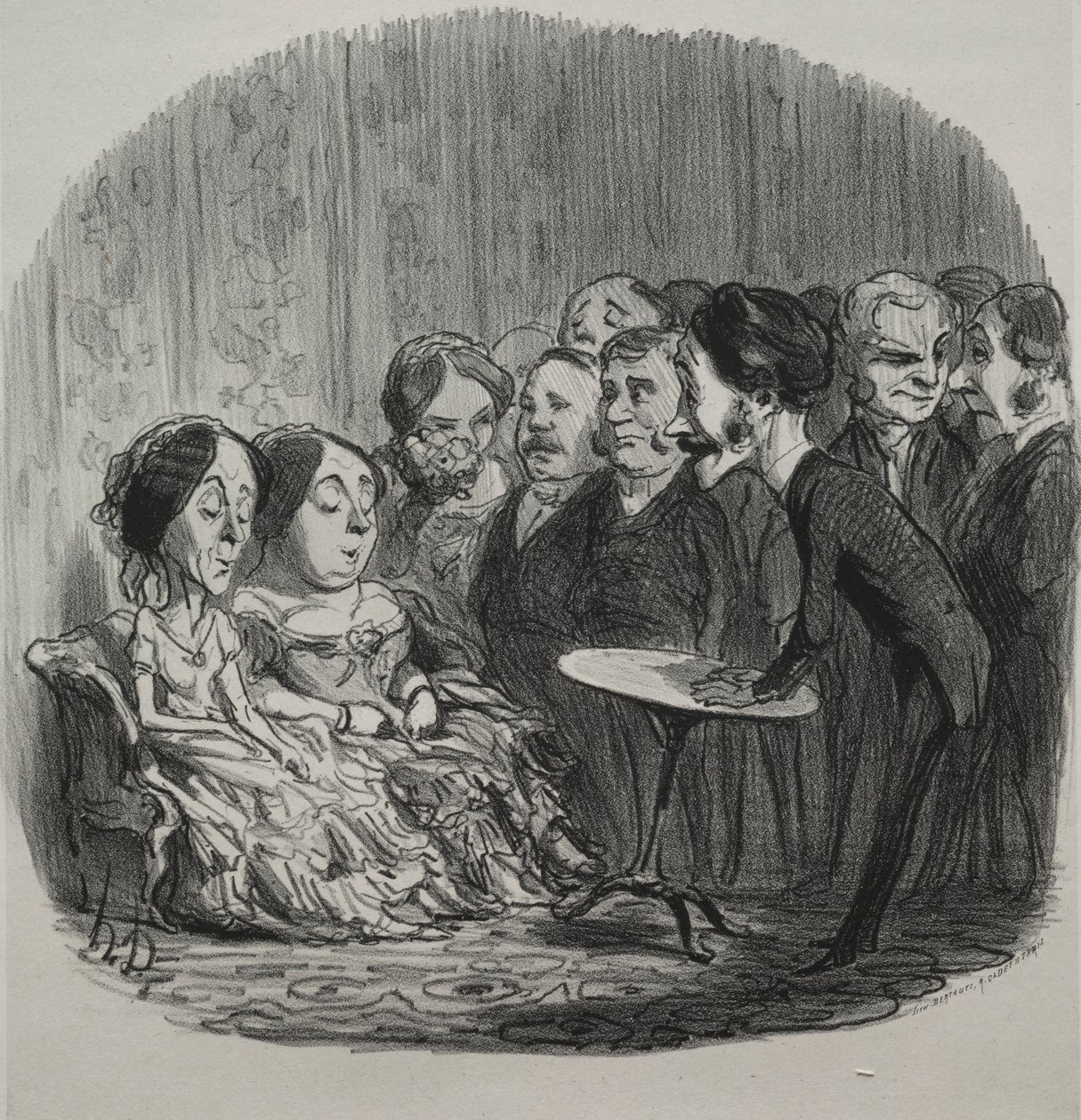 Rapping Spirits, 1851. af Honoré Daumier