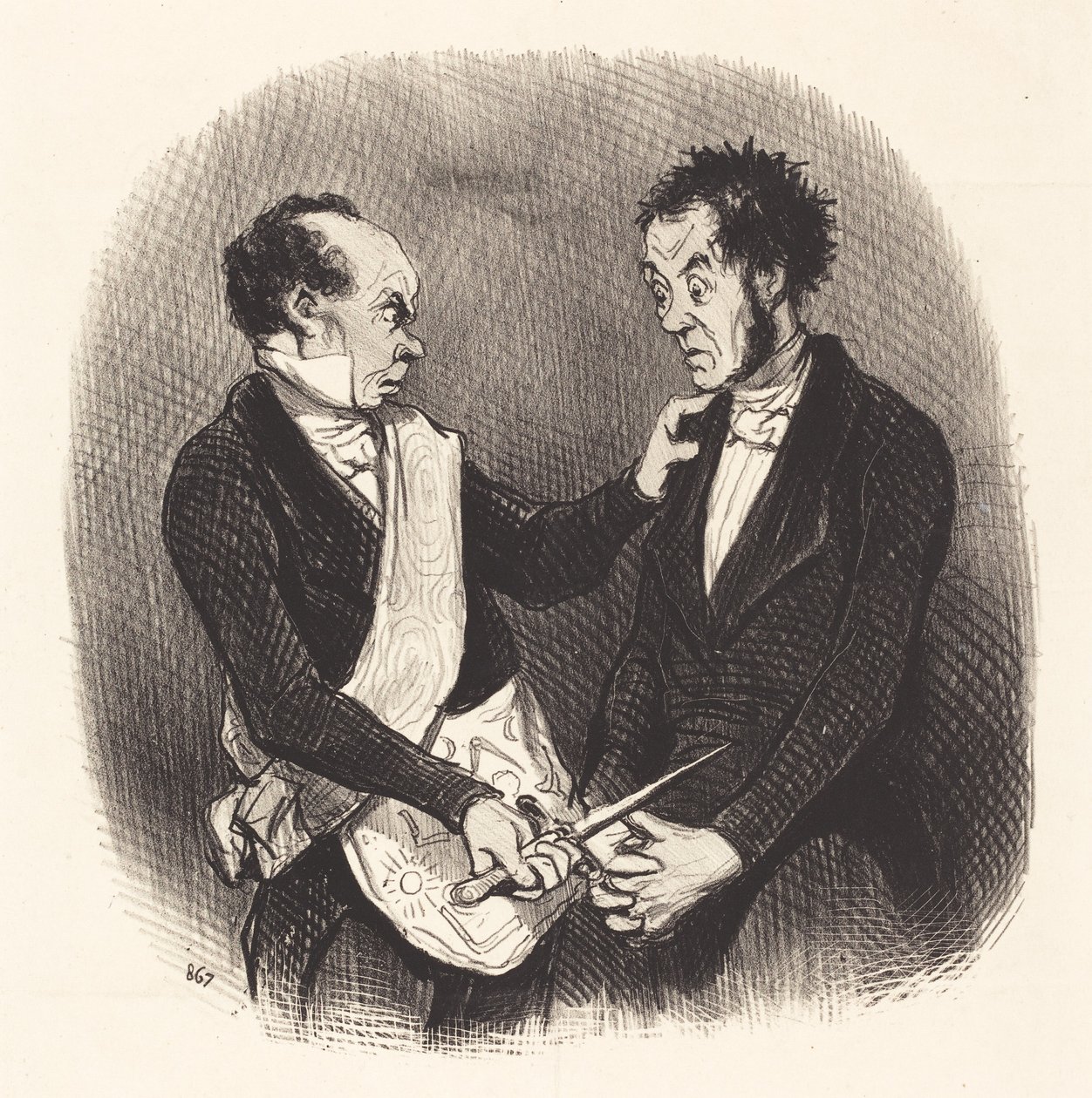 Modtagelse af en frimurer af Honoré Daumier