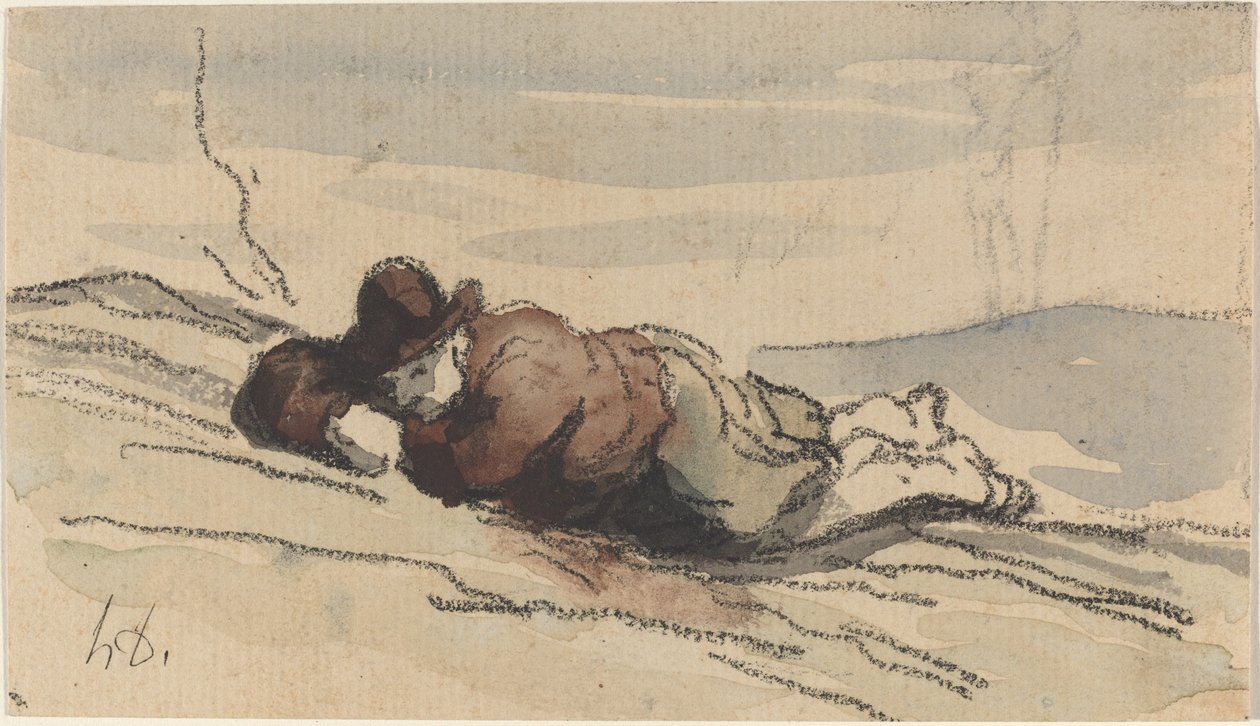 Hvil i landet (Sancho Panza) af Honoré Daumier