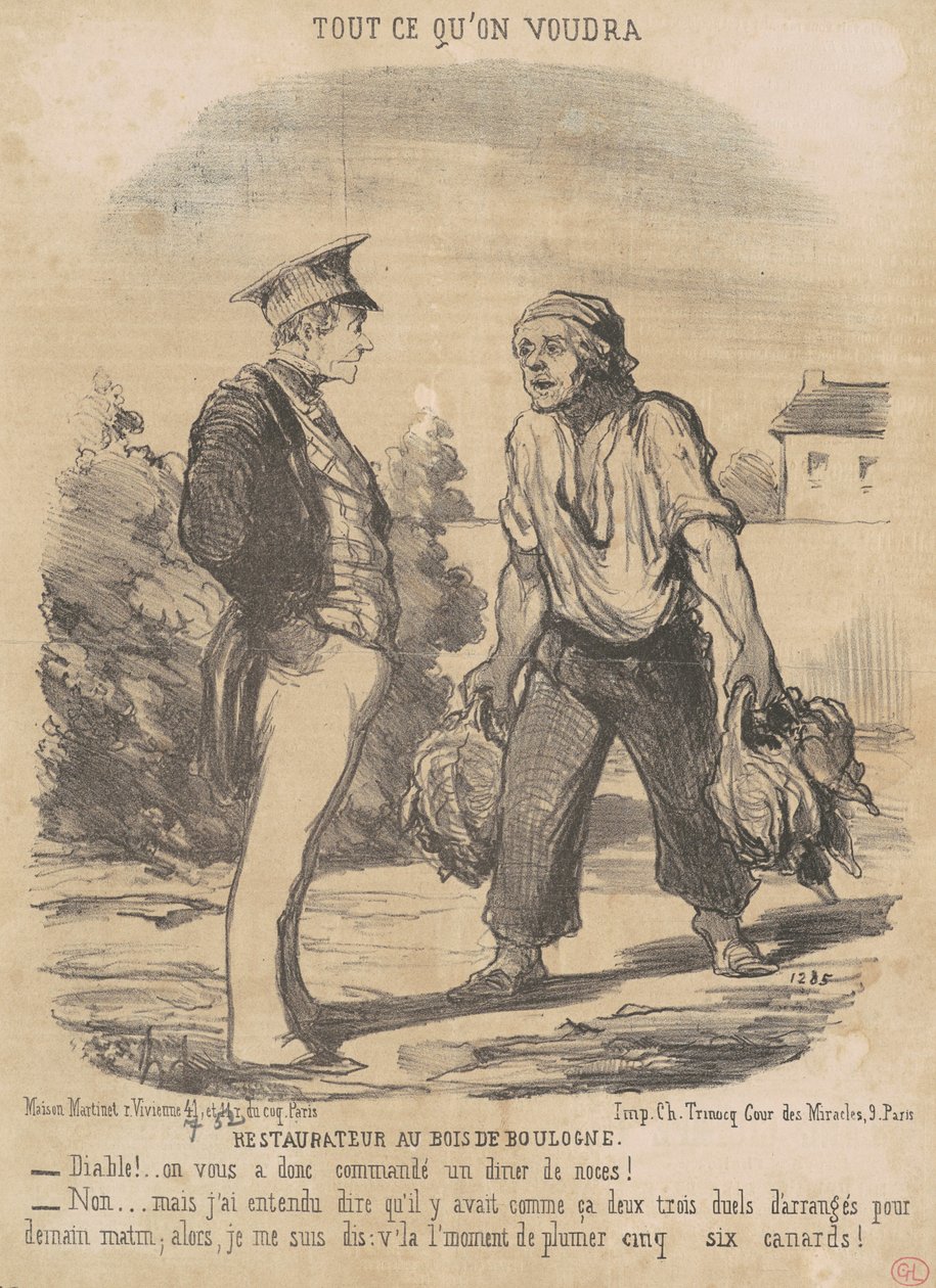 Restauratør i Bois de Boulogne af Honoré Daumier