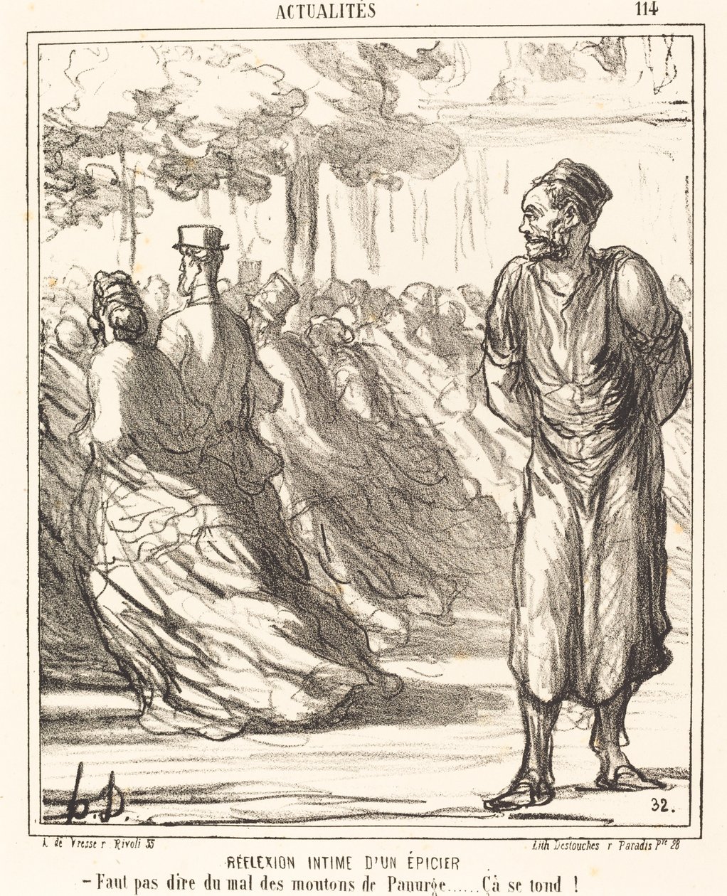 Intim afspejling af en købmand af Honoré Daumier