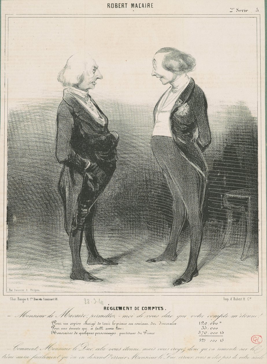 Afregning af scoringer af Honoré Daumier