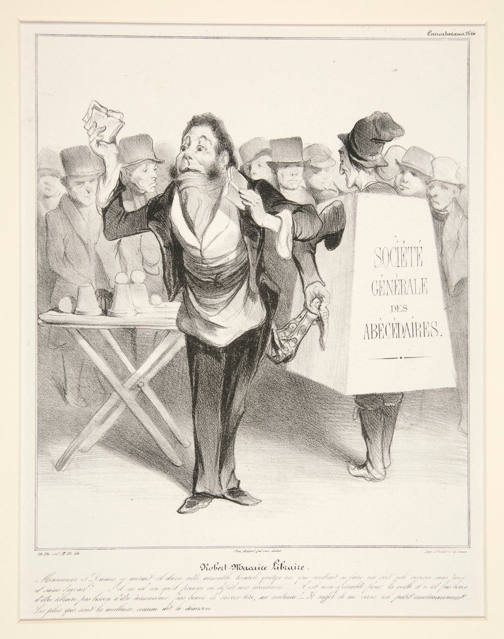 Robert-Macaire Boghandler. (Robert Macaire boghandler.), pl. 14 fra serien Caricaturana i albummet Les Robert Macaires af Honoré Daumier