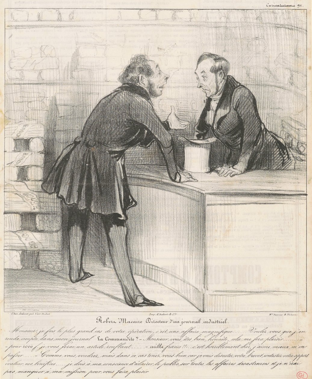 Robert Macaire direktør af Honoré Daumier