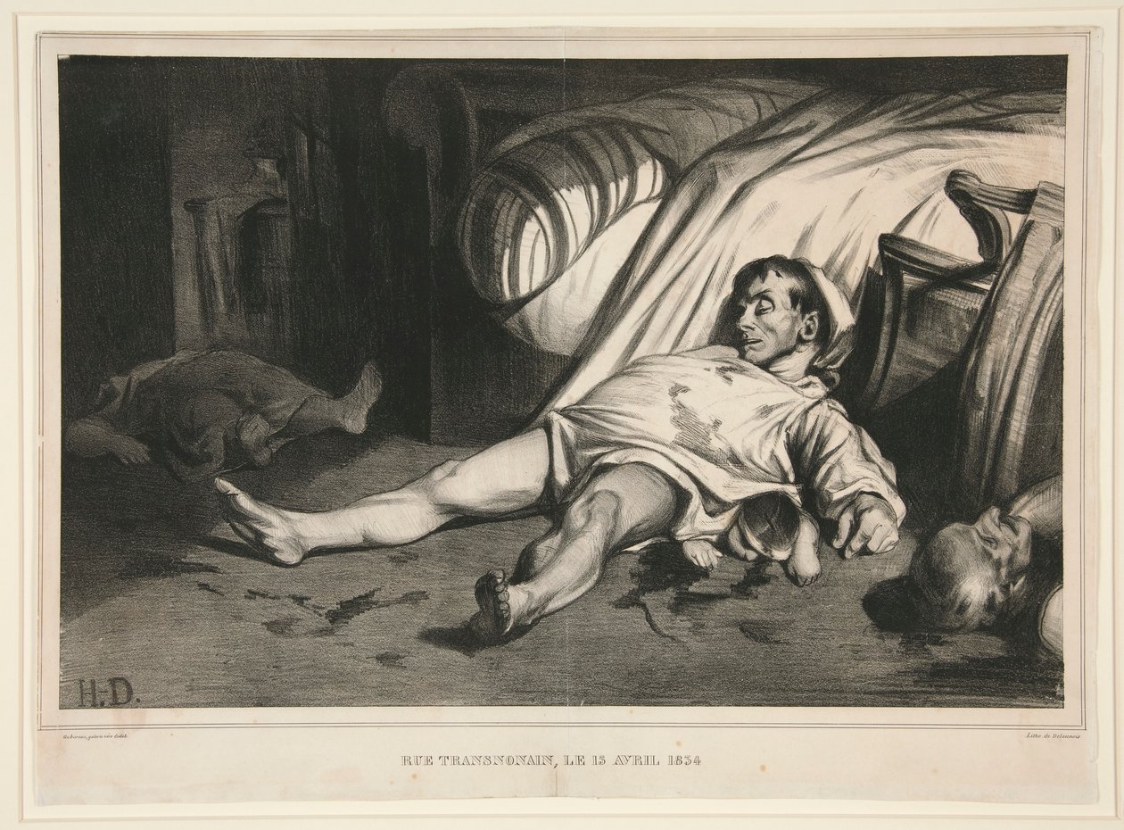Rue Transnonain, 15. april 1834, offentliggjort i La Association Mensuelle af Honoré Daumier