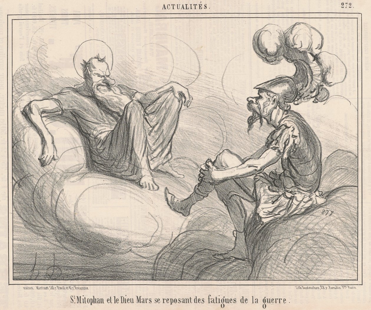 Sankt Mitophan og guden mars... af Honoré Daumier