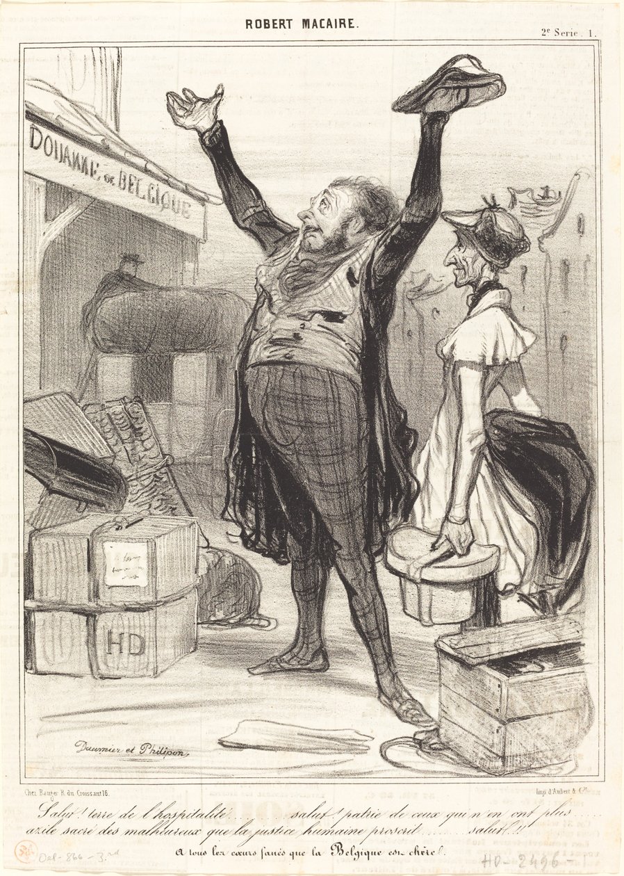 Hej! Gæstfrihedens land... af Honoré Daumier