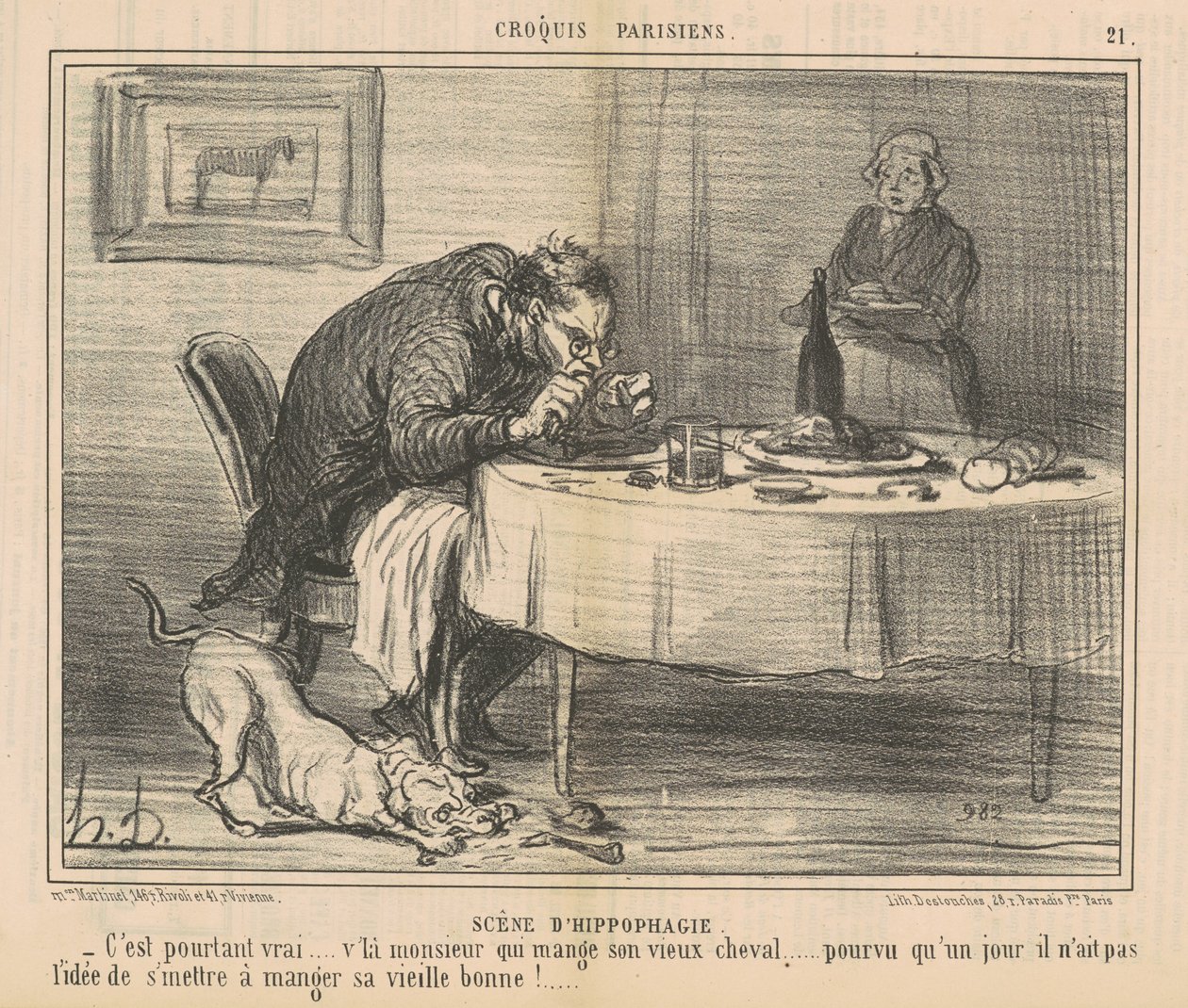 Hippofagi scene af Honoré Daumier