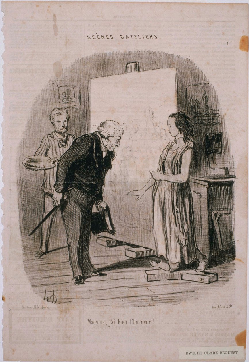 Scener fra værksted- Fru, jeg har æren! af Honoré Daumier