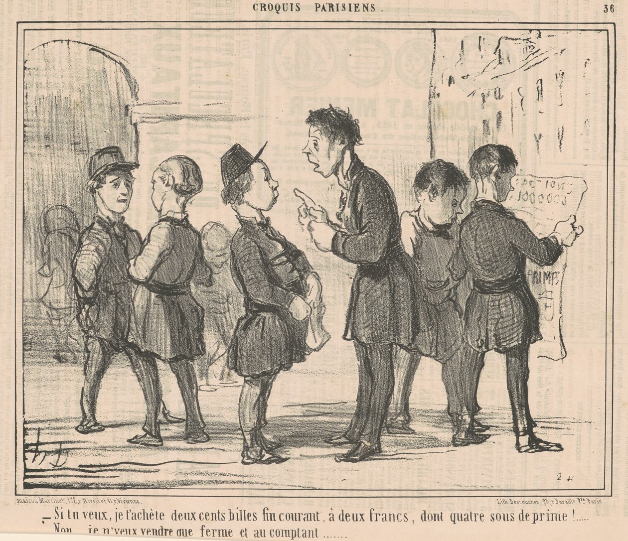 Hvis du vil, vil jeg købe dig to hundrede kugler... af Honoré Daumier