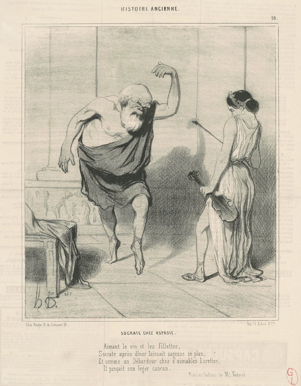 Sokrates i Aspasia af Honoré Daumier