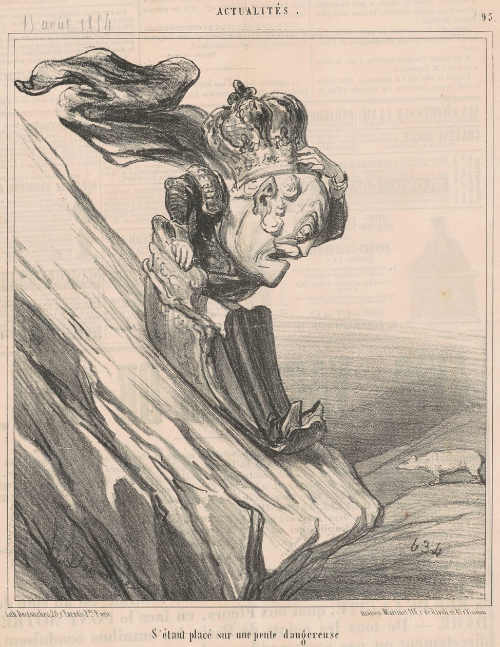 Efter at have stået på en farlig skråning af Honoré Daumier