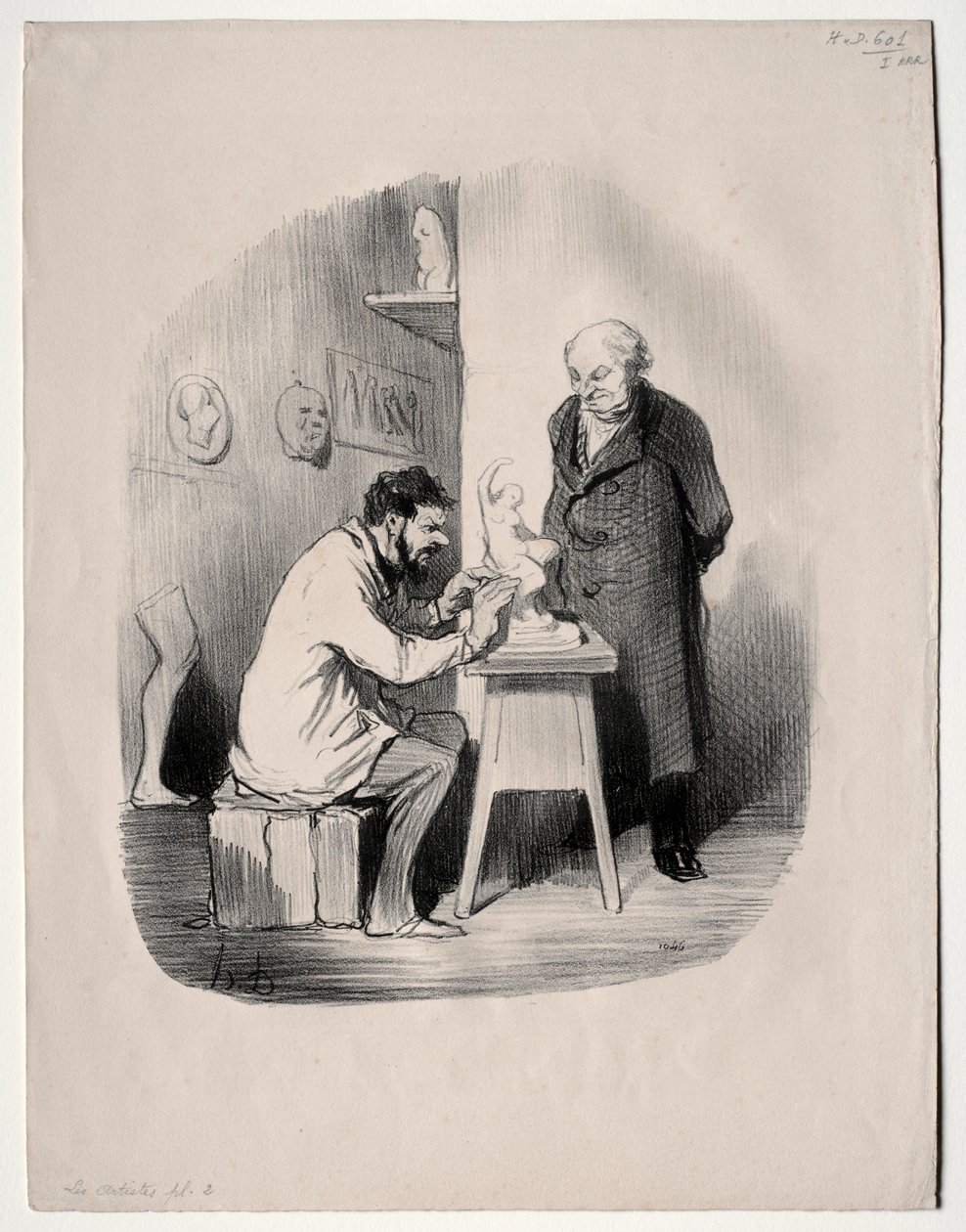 Kunstnerne, plade 2: Du skal modellere mig på denne måde en dag af Honoré Daumier