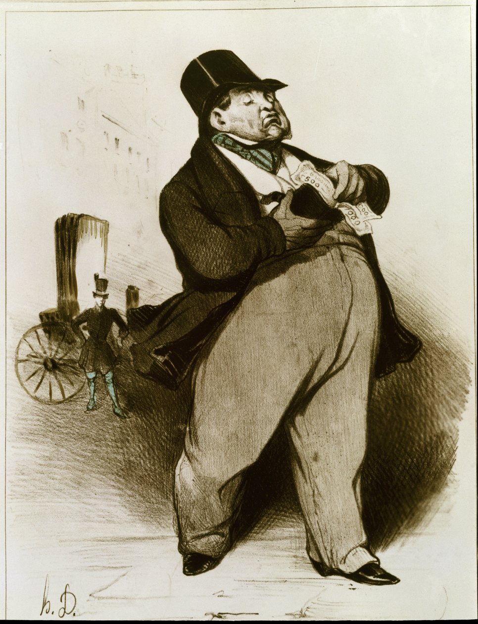 Bankmanden - Litografi af Honoré Daumier