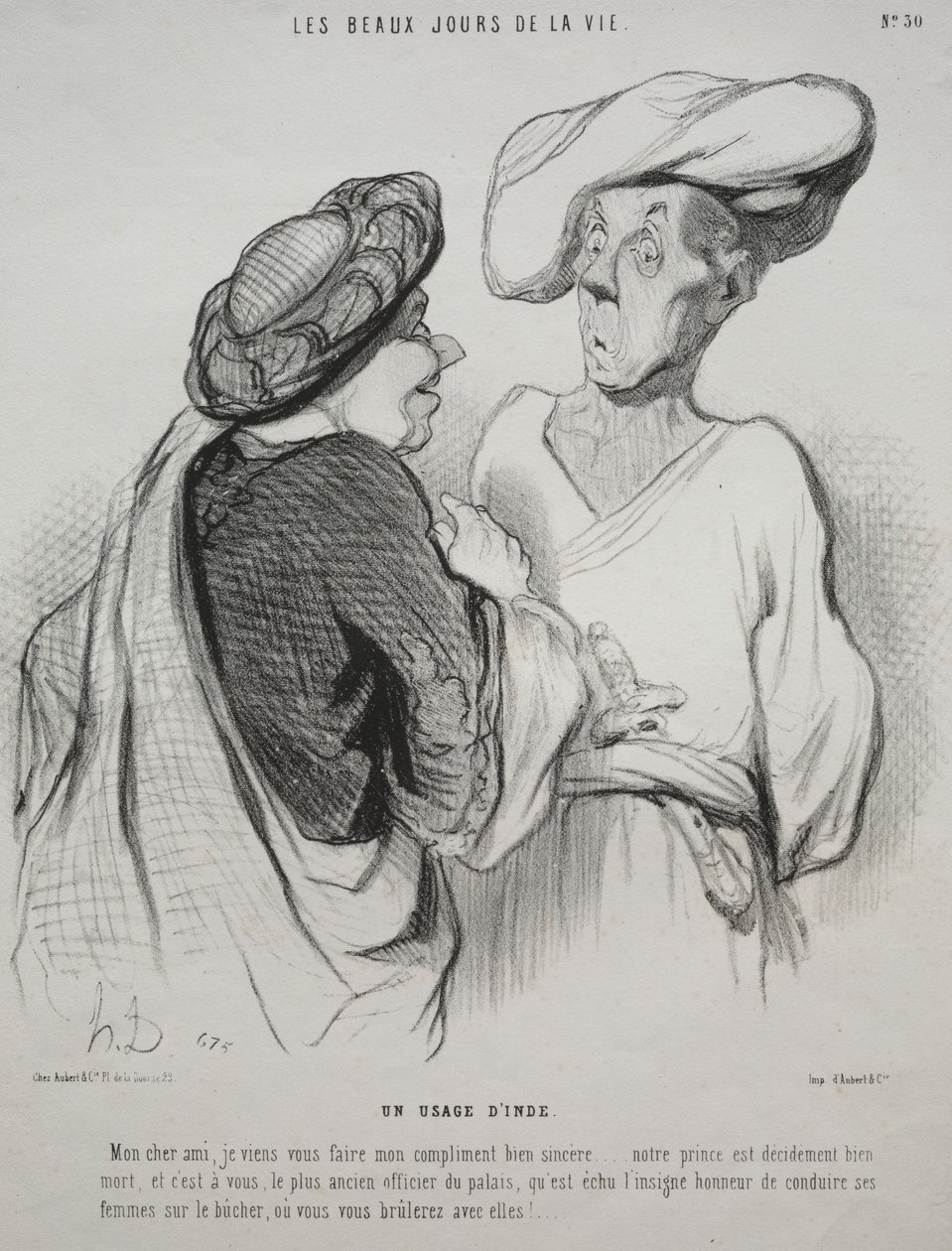 Livets smukke dage, plade 30: En indisk skik af Honoré Daumier