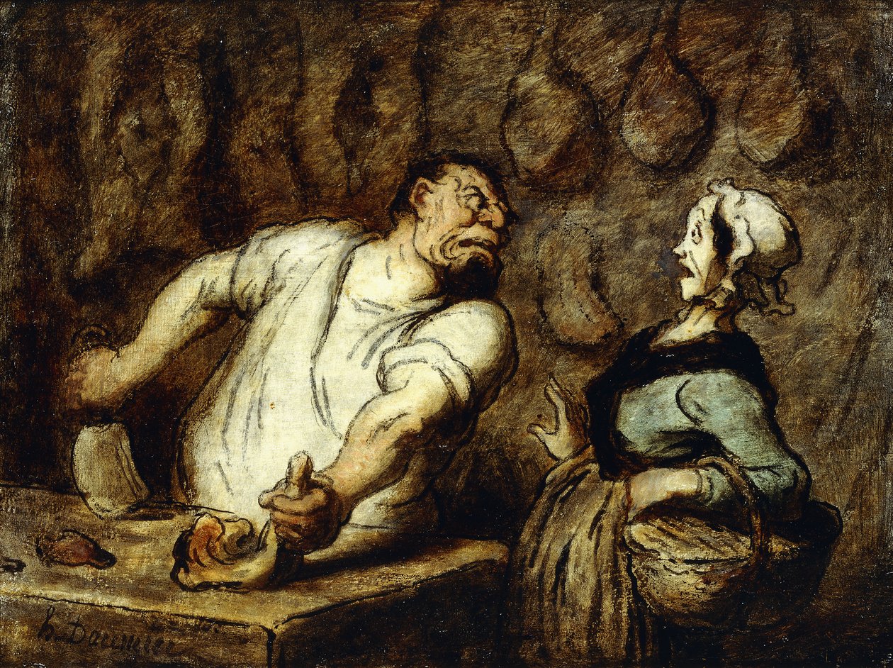Slagteren på Montmartre-markedet, 1857-58 af Honoré Daumier