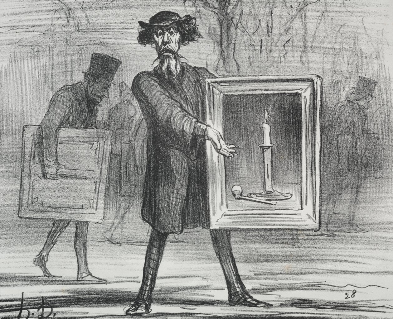 Udstillingen 1859 (plade 1): De har nægtet dette, Ignoramuserne! af Honoré Daumier