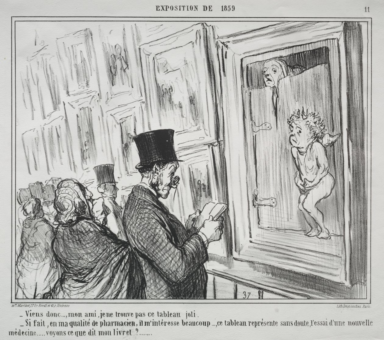 Udstillingen 1859 (plade 11): Kom her, min ven, jeg finder ikke dette maleri smukt af Honoré Daumier