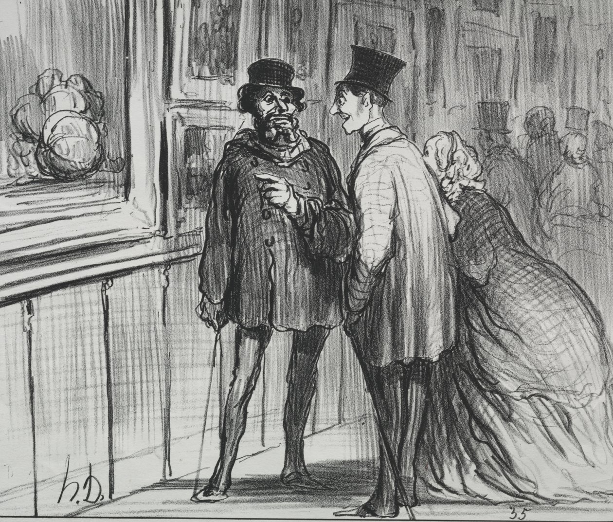 Udstillingen 1859 (plade 8): Maleren, der havde et maleri, nægtede... af Honoré Daumier