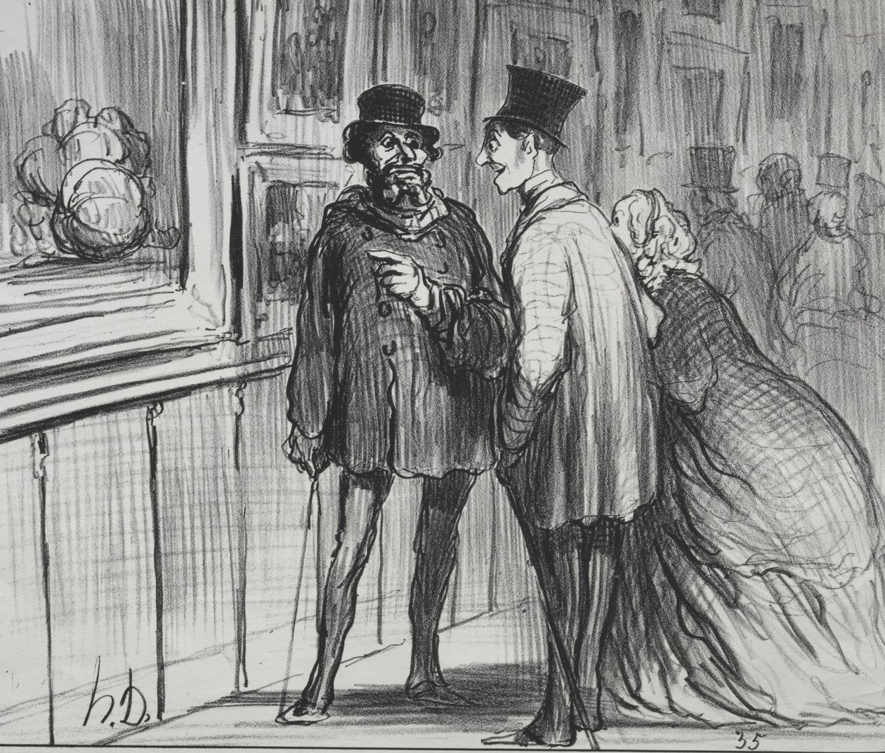 Udstillingen af 1859 plade 8: Maleren, der havde et maleri, nægtede..., 1859. af Honoré Daumier