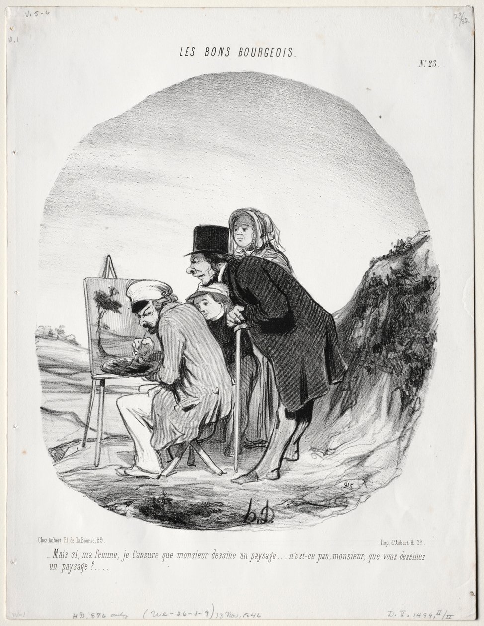 The Good Bourgeois, tavle 23: Men ja, min kære, jeg forsikrer dig om, at denne herre tegner..., 184 af Honoré Daumier