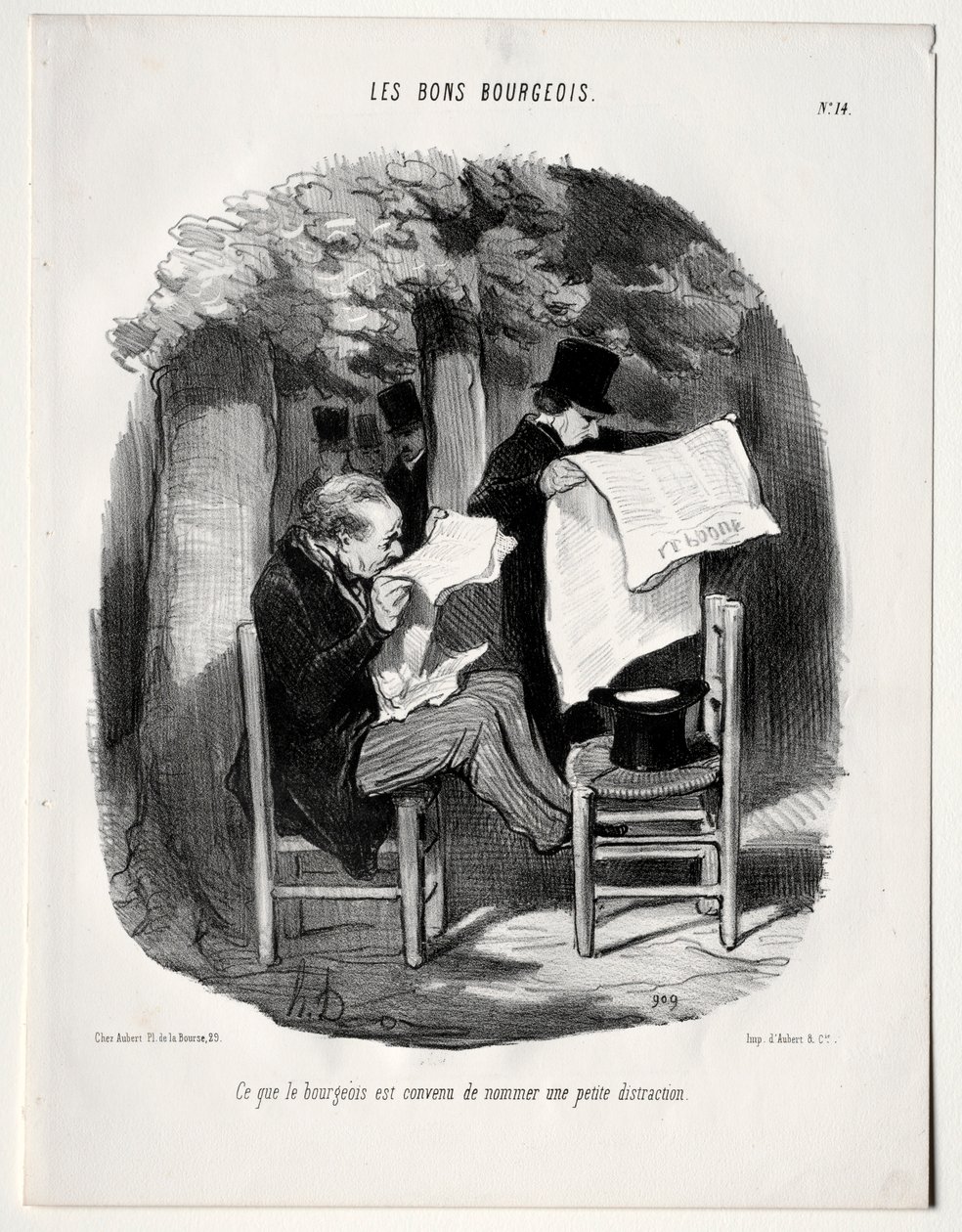 The Good Bourgeois, tavle 14: Hvad de borgerlige betragter som en distraktion, 1846. af Honoré Daumier